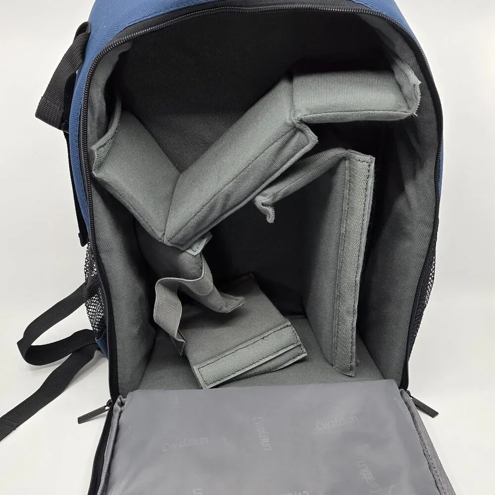 NWT Cwatcun D6 Small Camera Backpack | Navy Blue Water-Resistant Photography Bag